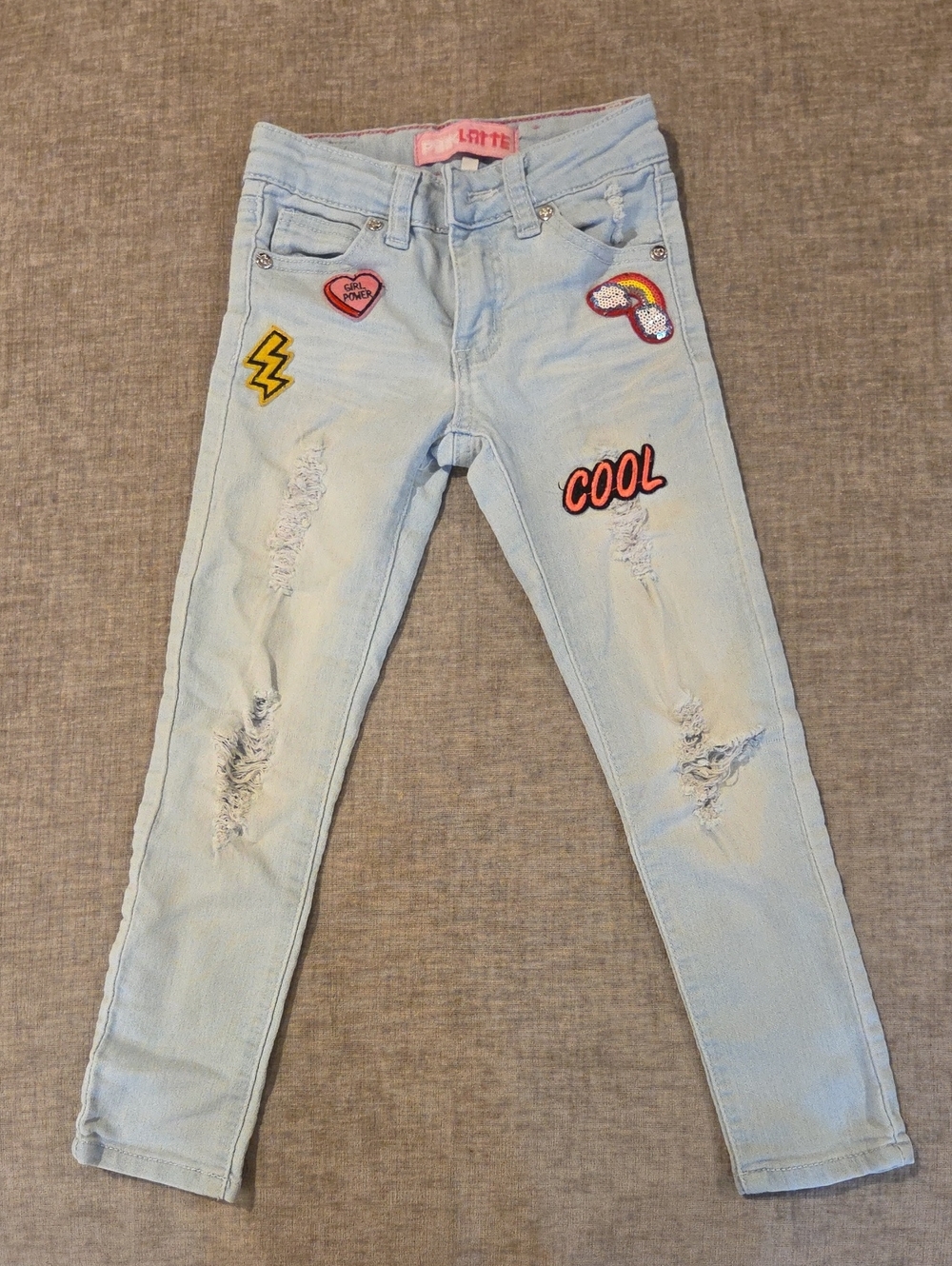 Light Wash Patchwork Girl’s Jeans - COOl Graphic